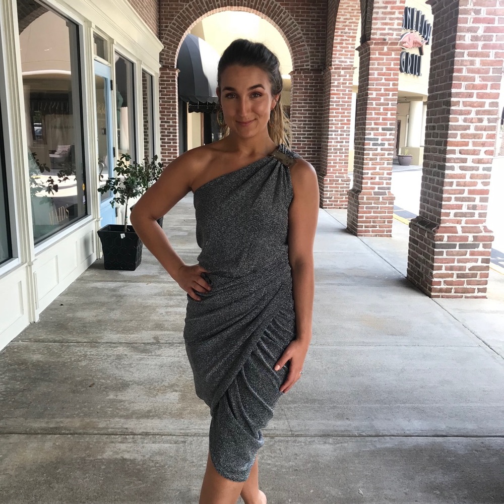 Silver shimmer cocktail dress